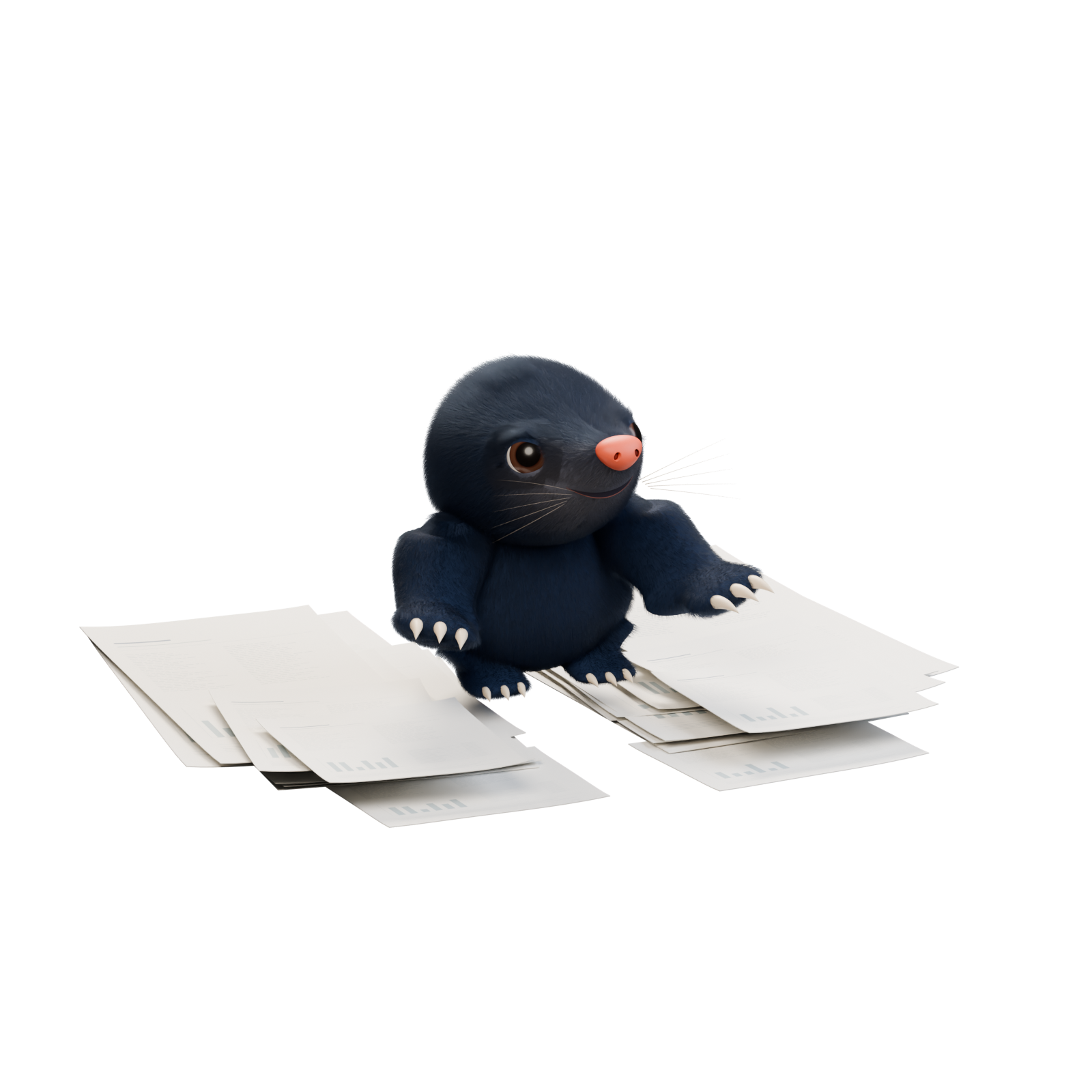 Digsy the mole emerging from research papers